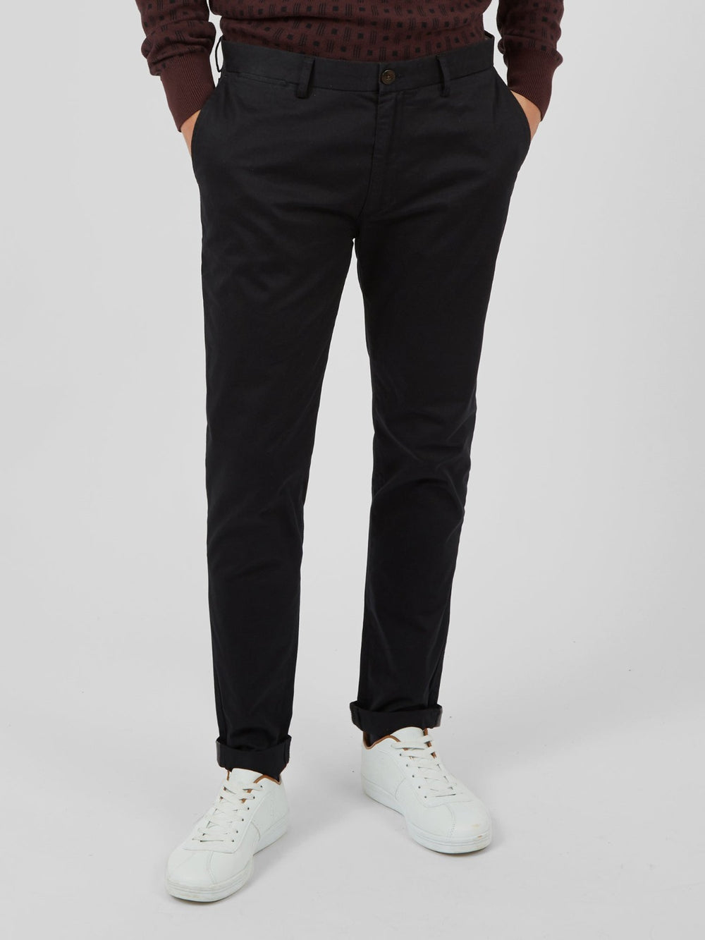 Ben Sherman Signature Skinny Stretch Chino Pants Black | 341275-AKI