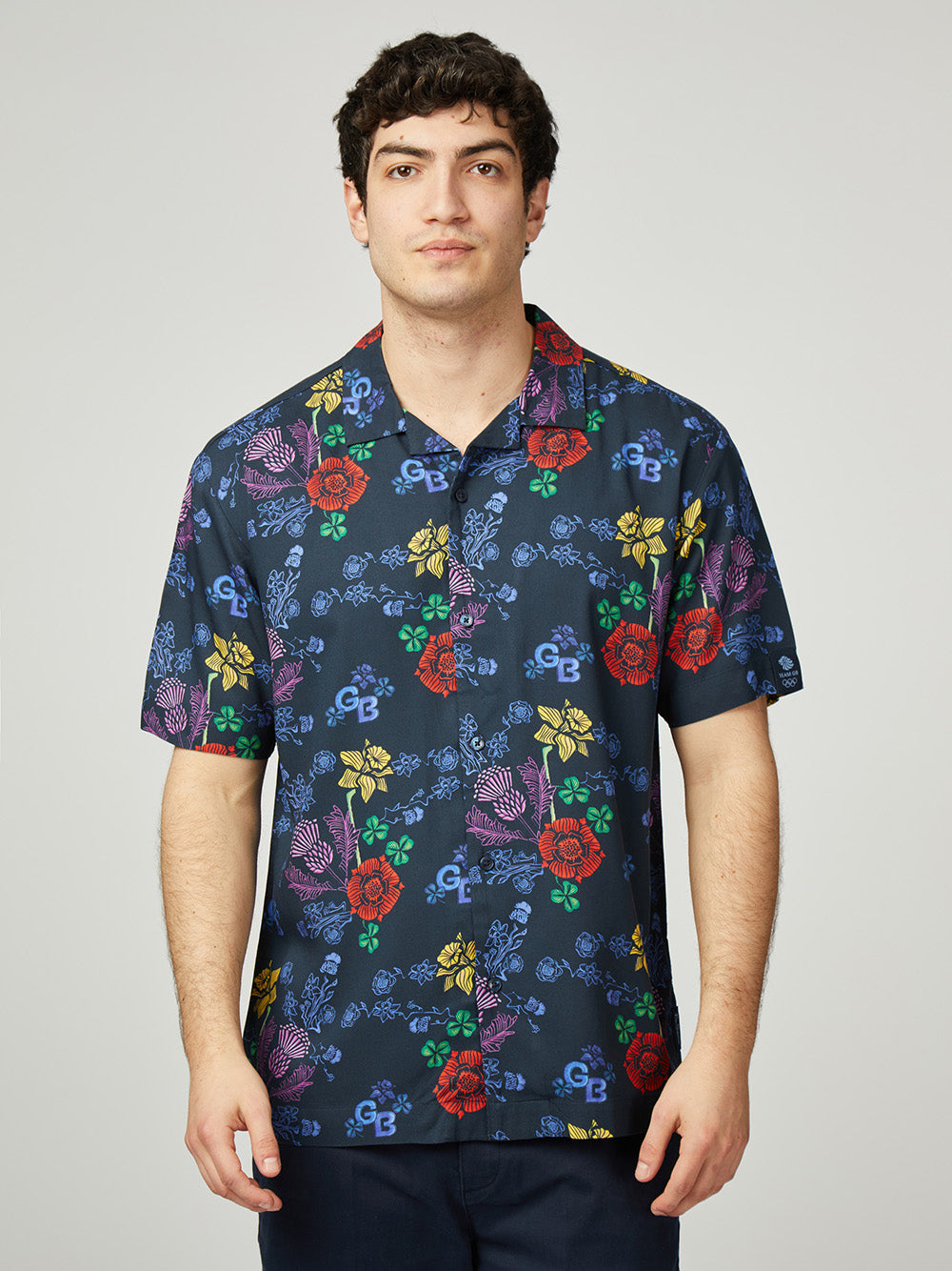 Ben Sherman Team GB Floral Shirts Navy | 520689-EJY