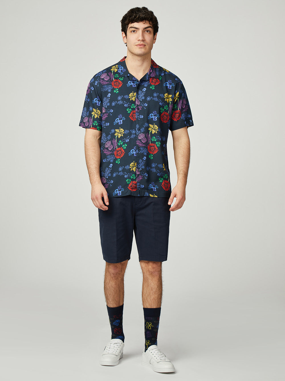 Ben Sherman Team GB Floral Shirts Navy | 520689-EJY