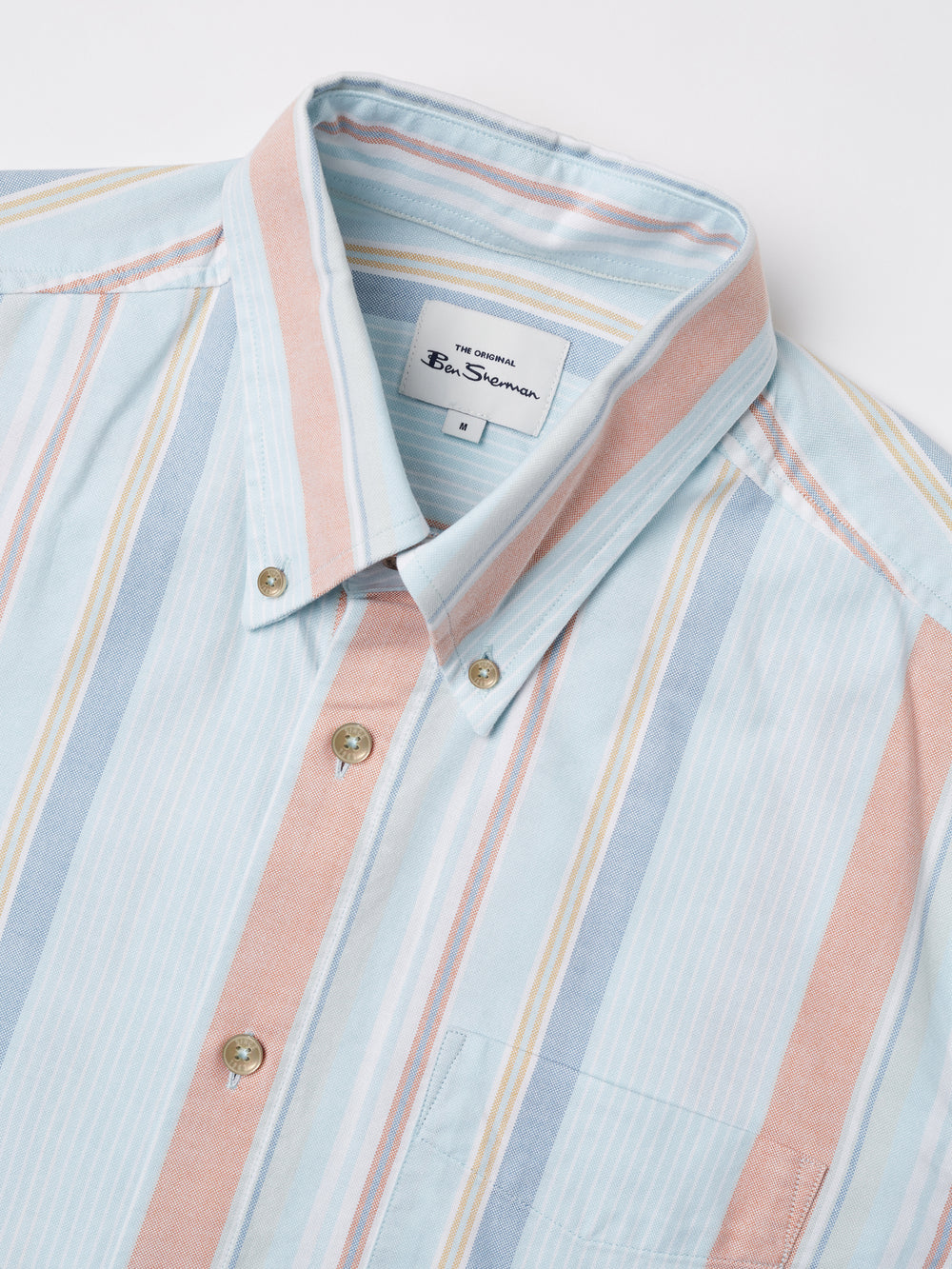 Ben Sherman The Oxford Ivy Stripe Long-Sleeve Shirts Blue | 031259-YQU